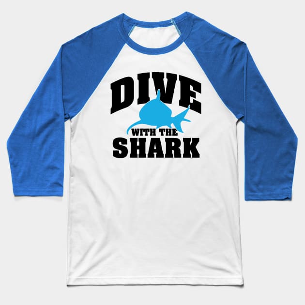 Dive shark Baseball T-Shirt by nektarinchen